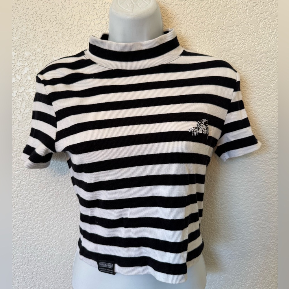 Lurking Class Stripe Crop Top Size L